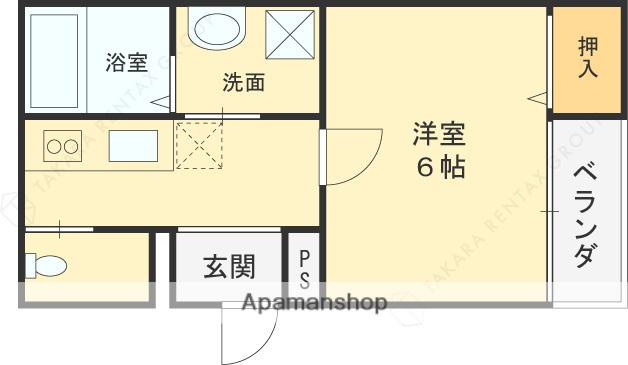 BLANC COURT NAGASE(1K/1階)の間取り写真