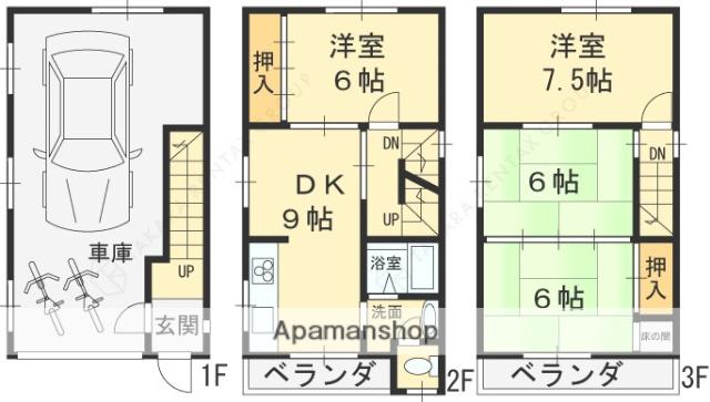 おおさか東線 ＪＲ長瀬駅 徒歩11分 3階建 築45年(4DK)の間取り写真