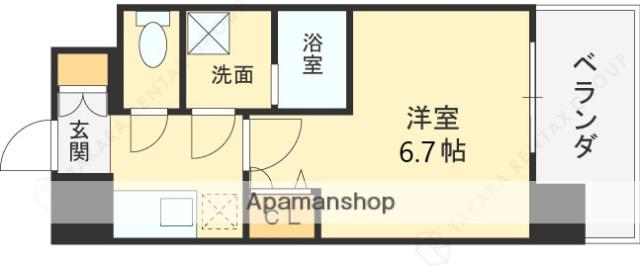 ワールドアイ大阪イースト CITY(1K/7階)の間取り写真