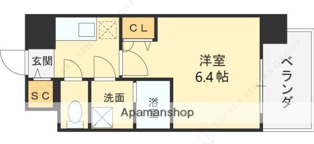 ワールドアイ大阪イースト CITY(1K/11階)の間取り写真