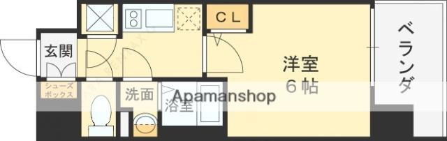 CREST TAPP 大阪イースト(1K/6階)の間取り写真