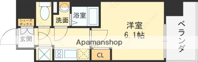 CREST TAPP 大阪イースト(1K/2階)の間取り写真