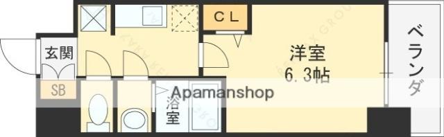 ファステート東大阪アダマス(1K/12階)の間取り写真