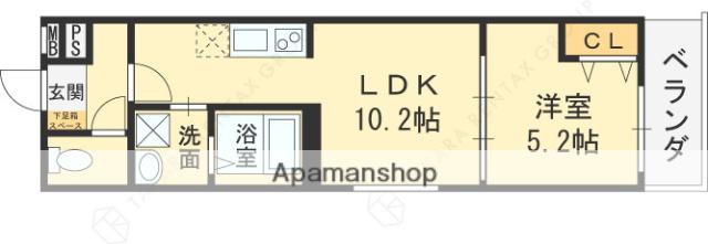 フジパレス東花園駅北Ⅰ番館(1LDK/1階)の間取り写真