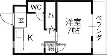 津之江パークハイツ2号館(1DK/2階)の間取り写真