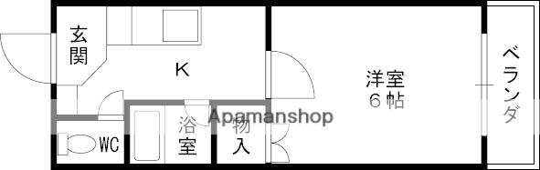 ヴィラサカイ(1K/1階)の間取り写真