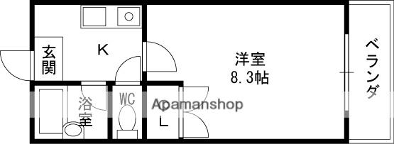 コンフォート布施(1K/6階)の間取り写真