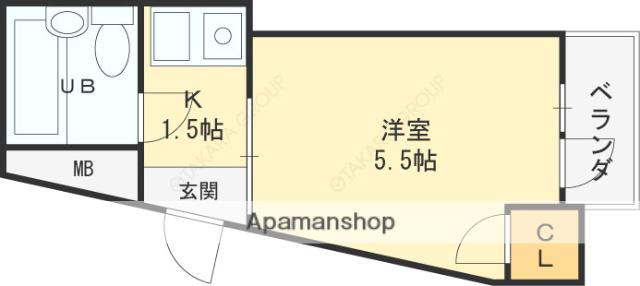 ハイムリップルPARTⅢ(1K/2階)の間取り写真