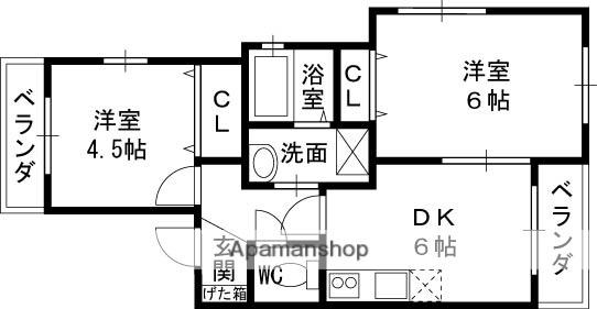 VIVER6(2DK/2階)の間取り写真