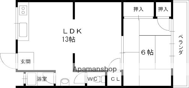 マンションロシエ(1LDK/3階)の間取り写真