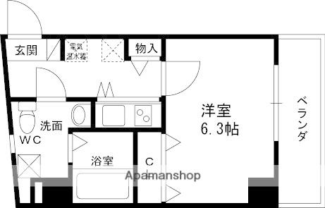 セレブ布施東(1K/10階)の間取り写真
