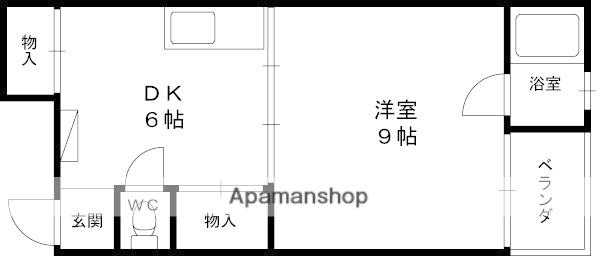 ケリーコーポ(1DK/3階)の間取り写真
