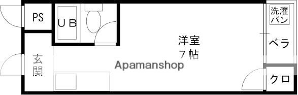 ラフィーヌダイミツ(ワンルーム/2階)の間取り写真