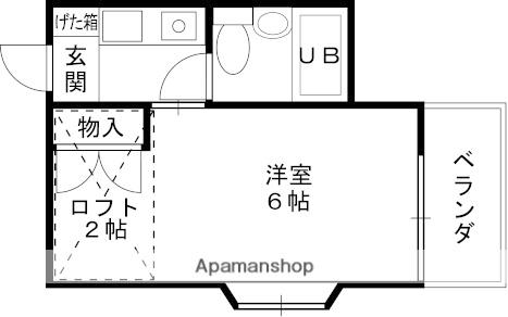 東ハリマハイツ(1K/2階)の間取り写真