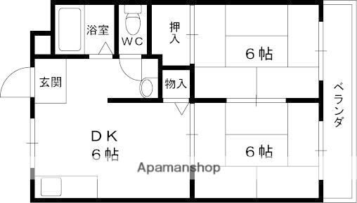 サンビレッジナカニシ(2DK/1階)の間取り写真
