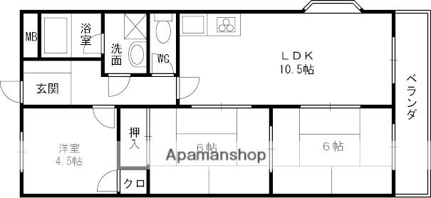 大発ハイツ(3LDK/1階)の間取り写真