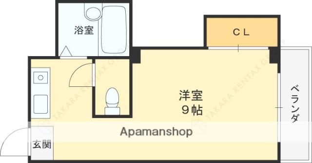 ハイツ太田(ワンルーム/3階)の間取り写真