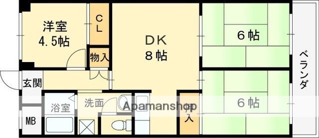 第2東大阪村橋マンション(3DK/5階)の間取り写真