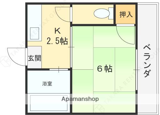 ミツワハイツ(1K/2階)の間取り写真