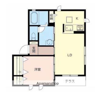 IKメゾンB(1LDK/1階)の間取り写真