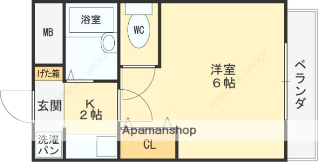 リンクスイン東大阪パートⅡ(1K/3階)の間取り写真
