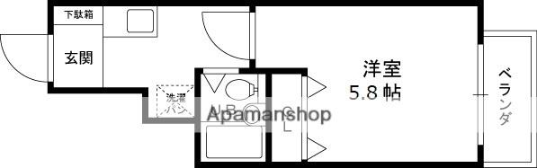 グランピア松村(1K/3階)の間取り写真