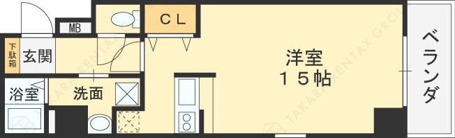 ベローナ(ワンルーム/8階)の間取り写真