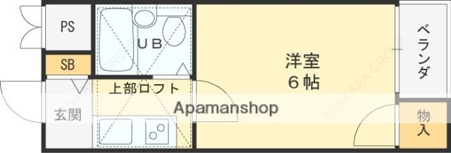 オーナーズマンション瓢箪山(1K/1階)の間取り写真