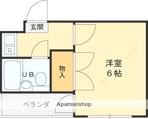 ベルハイムKS(1K/2階)の間取り写真