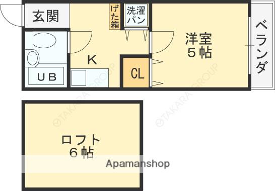 グランブール鳥居本(1K/4階)の間取り写真