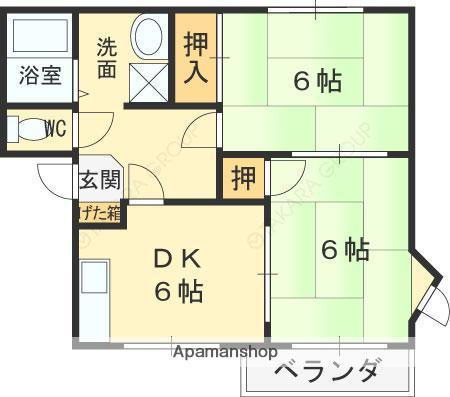 フレグランス小阪(2DK/2階)の間取り写真