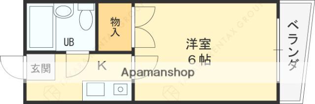 アールエス菱屋西(1K/1階)の間取り写真