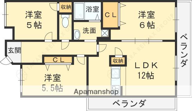 ガーデンシティー長田(3LDK/1階)の間取り写真