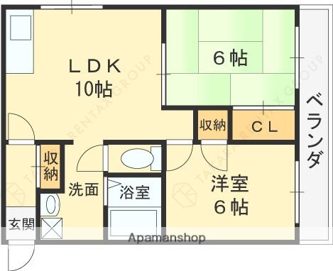 コーポHIRO(2LDK/3階)の間取り写真