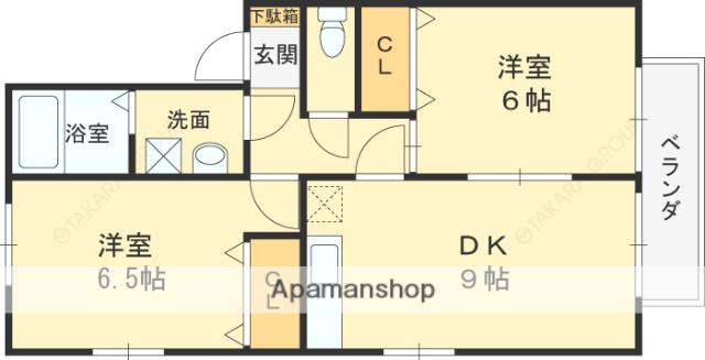 JUN EXCELLENT(2DK/1階)の間取り写真