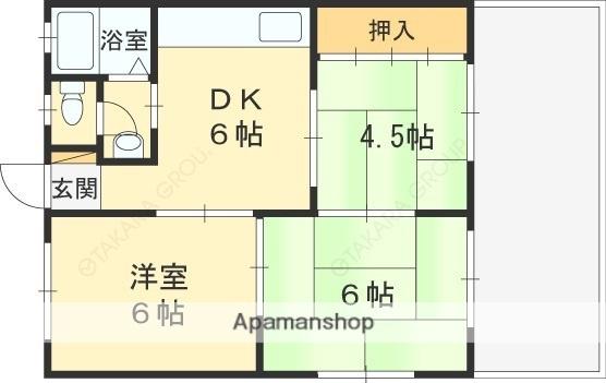 コーポ飯島(3DK/1階)の間取り写真