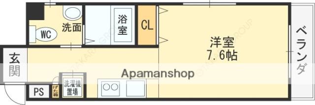 セレブコート近大前(ワンルーム/3階)の間取り写真