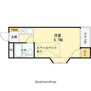 カーサM・K(ワンルーム/1階)の間取り写真