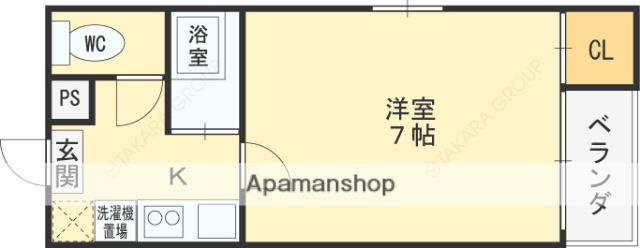 エクセル近大前(1K/4階)の間取り写真