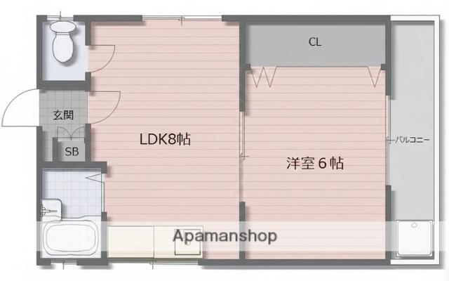 鎌田マンション(1LDK/3階)の間取り写真