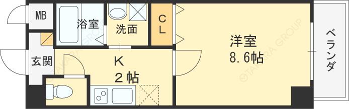 アーバンリブ(1K/5階)の間取り写真