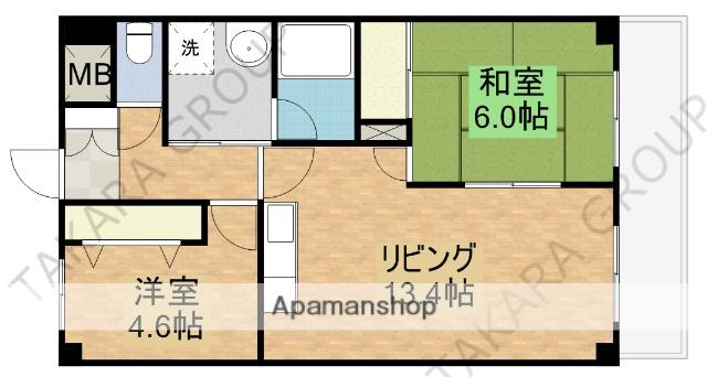 グランシャトレDAIWA(2LDK/2階)の間取り写真