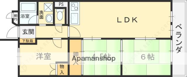 プレジデント東大阪第1棟(3LDK/4階)の間取り写真