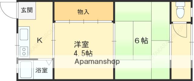 坂元コーポ(2K/2階)の間取り写真