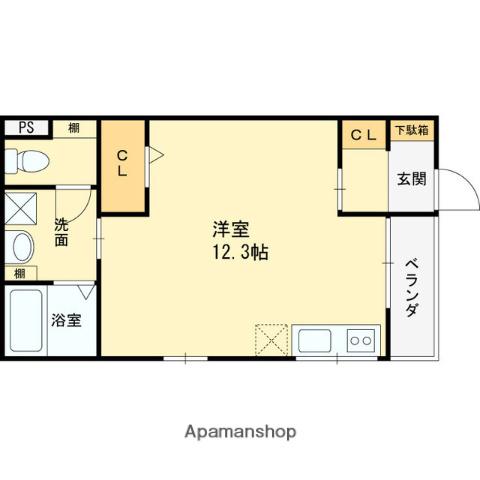 アミティー2(ワンルーム/1階)の間取り写真