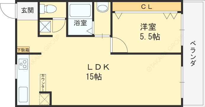 小林マンション(1LDK/3階)の間取り写真