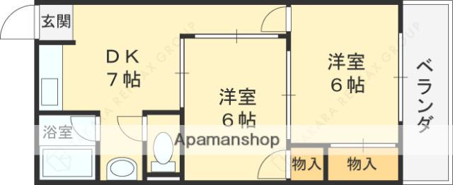 23ハイム(2DK/3階)の間取り写真