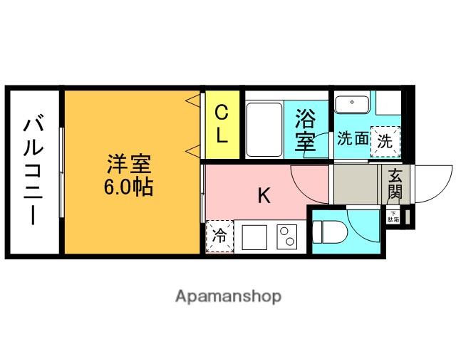A GRAYISH宝塚(1K/1階)の間取り写真