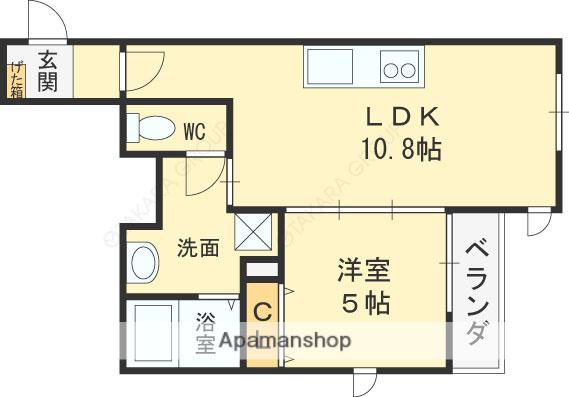 FERIO(1LDK/1階)の間取り写真