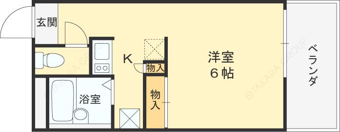 レオパレスヴィラ(1K/3階)の間取り写真